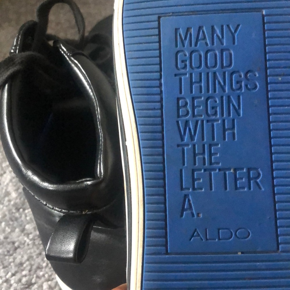Black Leather Sneakers by Aldo